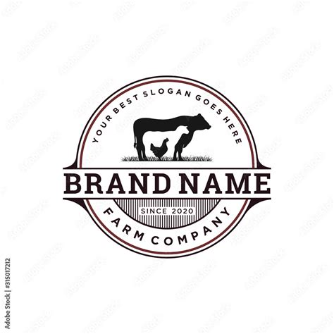 vintage livestock logo design, vector concept illustration Stock Vector ...