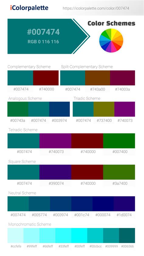 Skobeloff Color | 007474 information | Hsl | Rgb | Pantone