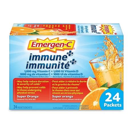 Emergen-C Immune Plus Super Orange 24 Packets | HaloHealthcare.com