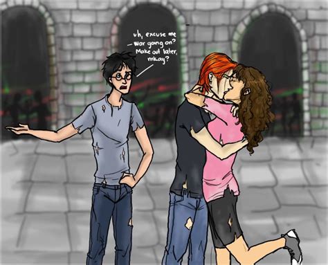 Ron and Hermione. | Besos, Literario