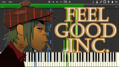 GORILLAZ - FEEL GOOD INC. (Piano) - SYNTHESIA Chords - Chordify