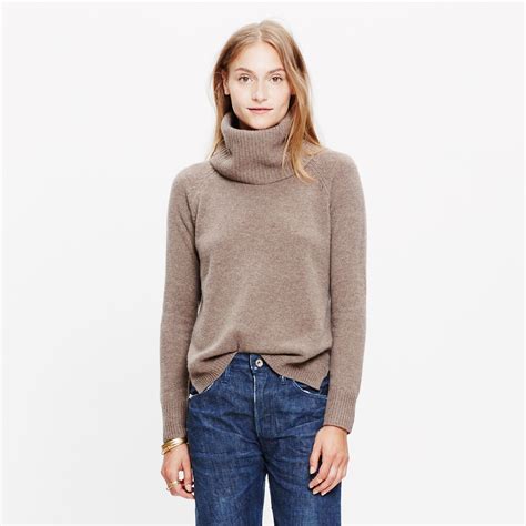 Lyst - Madewell Cashmere Convertible Turtleneck Sweater in Natural