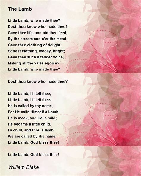 The Lamb - The Lamb Poem by William Blake