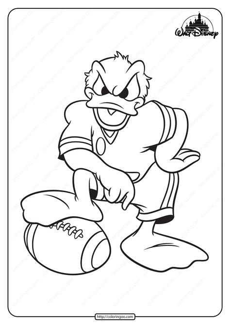 Printable Donald Duck Football Player Coloring Page. #free #printable #disney #donaldduck #pdf # ...