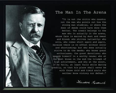 Theodore Teddy Roosevelt man in the Arena Quote | Etsy