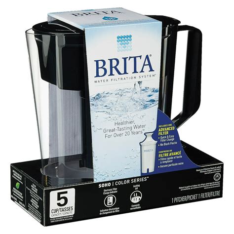 Brita SoHo Pitcher Water Filtration System - Black - Case of 2 - Walmart.com - Walmart.com