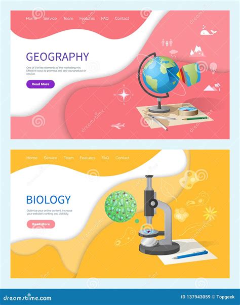 Biology Discipline, School Subjects Astronomy Vector Illustration ...