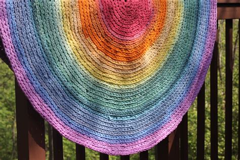 Nursery Rug Pastel Rainbow Round Rag Ombre Area Rug Recycled T | Etsy