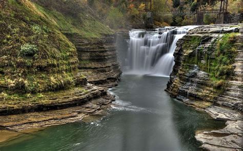 Wonderful Waterfalls Into A Cut Gorge wallpaper | other | Wallpaper Better