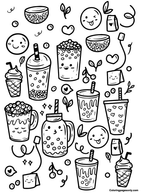 Boba Tea Coloring Pages - Free Coloring Pages Printables