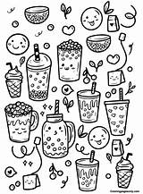 Boba Milk Tea Coloring Page sketch template
