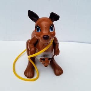 Vintage Fisher Price KATIE KANGAROO 1975 Jumping Toy With Baby Joey Make Her Jump by Squeezing ...