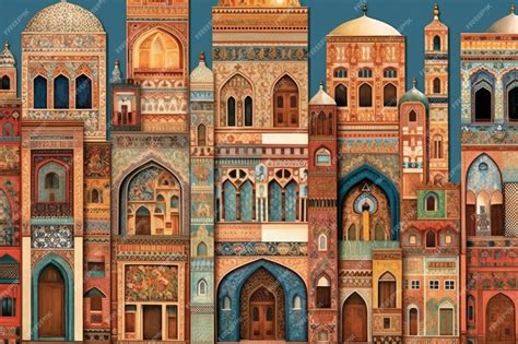 Premium Photo | Use Qajar architecture as wallpaper Generative AI