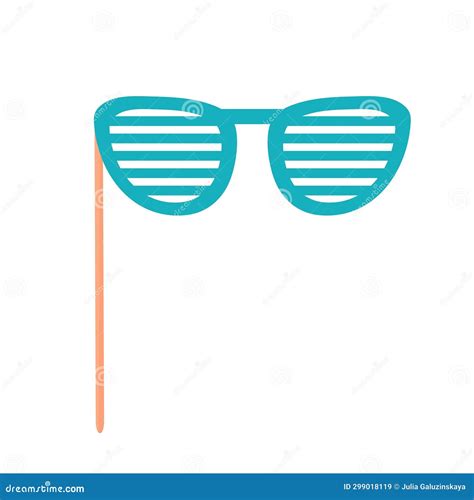 Carnival Party Mask. Striped Eyeglasses on Stick Stock Illustration ...