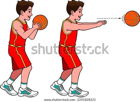 Basketball Chest Pass Basketball Player Stock Vector (Royalty Free ...