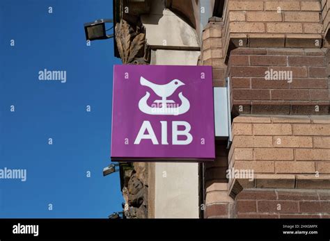 Belfast, UK- Feb 19, 2022: The sign for AIB in Belfast Northern Ireland Stock Photo - Alamy