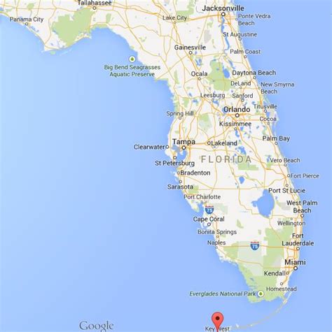 Where is Key West on map of Florida