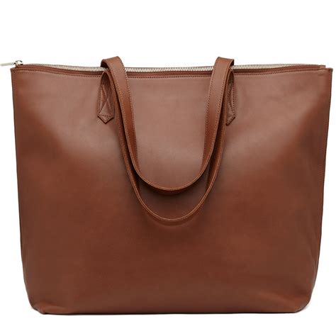 Classic Leather Zipper Tote | Leather handbags tote, Zippered tote ...