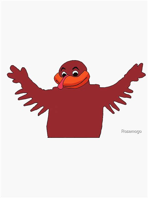 "Hokie Bird Mascot outline " Sticker by Rosemogo | Redbubble