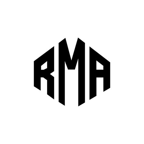 RMA letter logo design with polygon shape. RMA polygon and cube shape ...