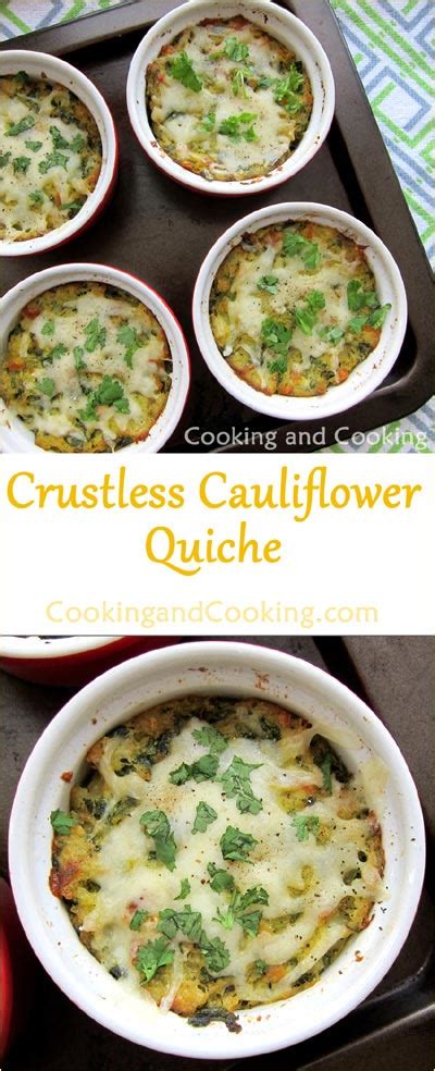 Crustless Cauliflower Quiche | Quiche Recipes | Cooking and Cooking