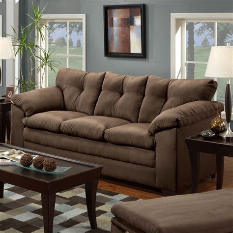 Furnituremaxx Luna Chocolate Microfiber Upholstery Sofa : Sofas | Couch ...