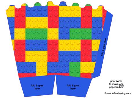 Lego Popcorn Box Template Download Printable PDF | Templateroller