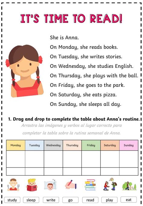 Daily Routines Worksheet for Kids