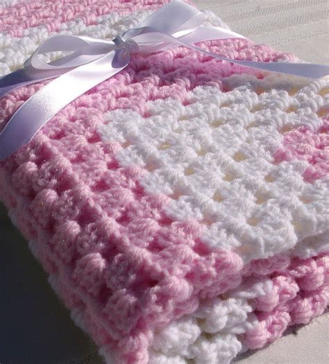 Baby Girl Blanket Pink Crochet Afghan by CandacesCloset on Etsy