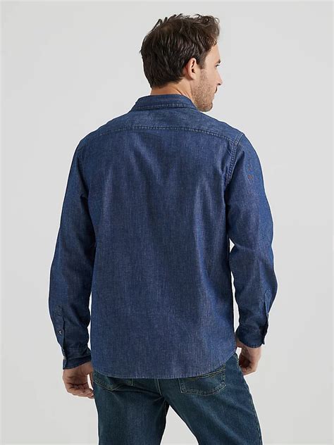 Men’s Wrangler® Long Sleeve Twill/Denim Shirt | SHIRTS | Wrangler®