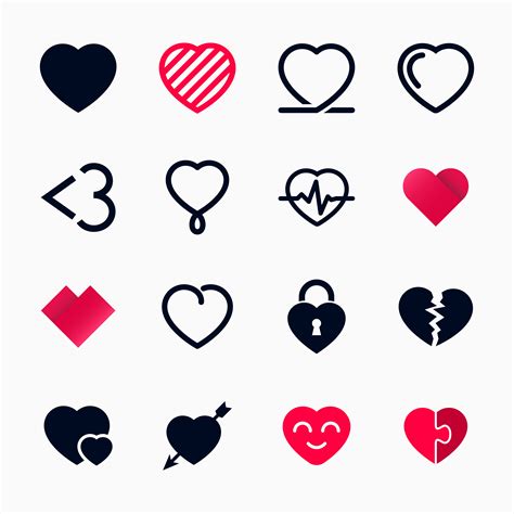 Heart symbol set for Valentines Day 266017 Vector Art at Vecteezy