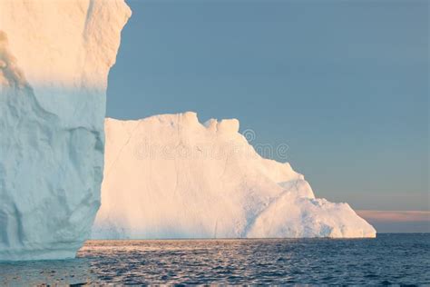 Iceberg in Greenland. Midnight Sun, Ilulissat Stock Image - Image of ...