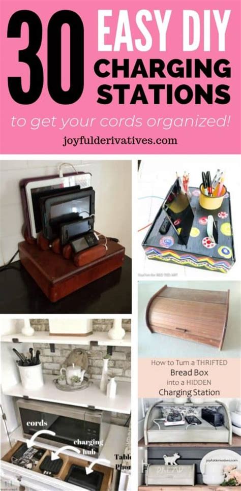 30 Easy DIY Charging Station Ideas for Hiding Cords - Joyful Derivatives