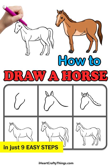 Horse Drawing - How To Draw A Horse Step By Step!