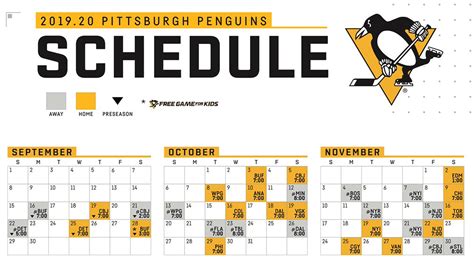 Printable Pittsburgh Penguins Schedule - Customize and Print