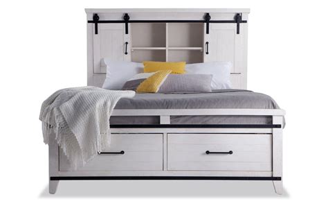 Montana Queen White Bookcase Storage Bed | Bed frame with storage ...