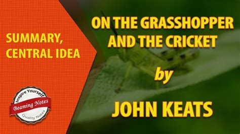 😀 On the grasshopper and the cricket. On The Grasshopper And The Cricket by John Keats. 2019-02-19