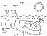 Online coloring pages Coloring page Sandbox On The Beach  sketch template