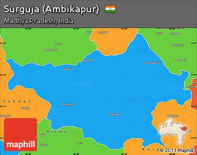 Free Political Simple Map of Surguja (Ambikapur)