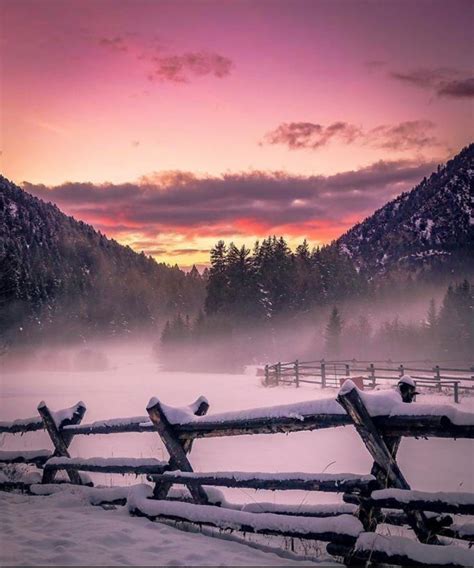 Montana Winter Sunset, Sunrise Sunset, Snow Scenes, Winter Scenes, Beautiful Sky, Beautiful ...