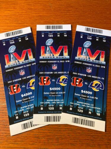 Super Bowl LVI 56 COMMEMORATIVE Ticket -- Best Deal REPLICA -- BUY 1 ...