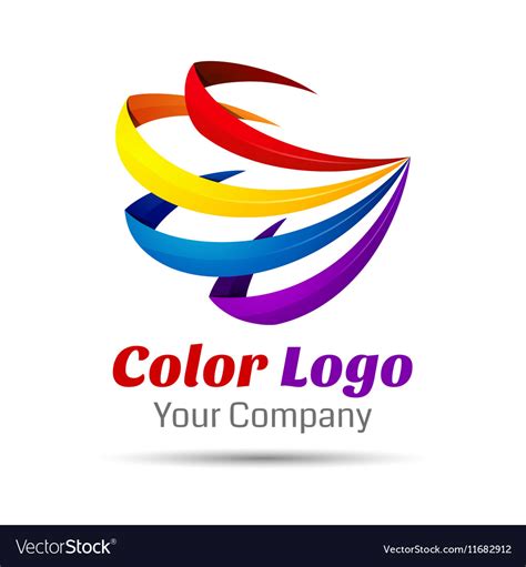 Colorful 3d volume logo design icon concept Vector Image