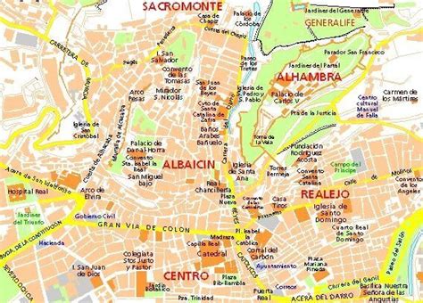 Mapa turístico de Granada | Mapa turístico, Mapas, Albaicin