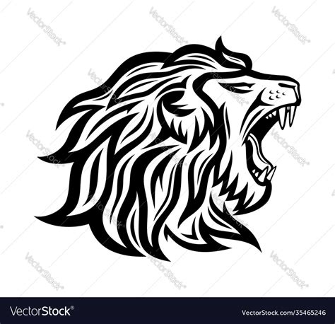 Black roaring lion icon Royalty Free Vector Image