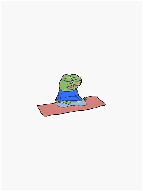 "meditating pepe twitter meme Sticker" Sticker for Sale by take8 | Redbubble