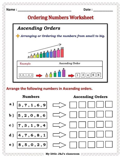 ascending orders-arrange the numbers from smallest to biggest ...