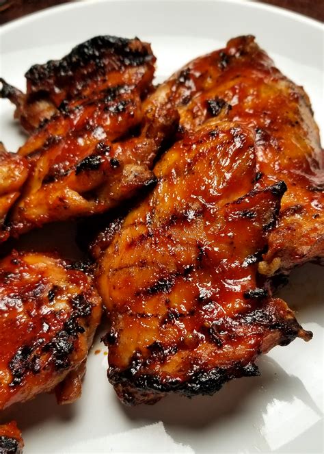 Grilled Spicy BBQ Chicken Thighs - Amanda Cooks & Styles