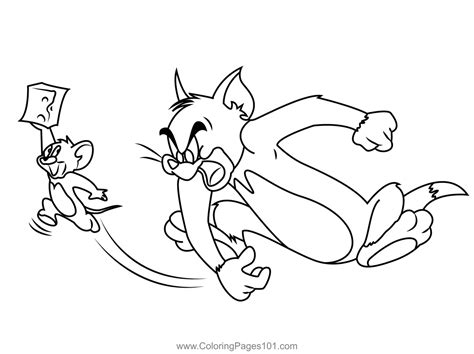 Tom And Jerry Playing Coloring Page for Kids - Free Tom and Jerry Printable Coloring Pages ...