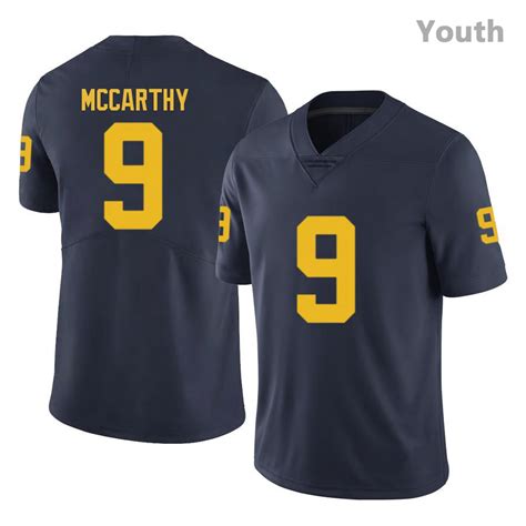 Youth #9 J.J. McCarthy Navy Michigan Wolverines Football Jersey