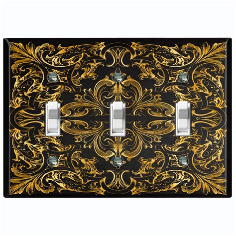 Metal Light Switch Plate Outlet Cover (French Victorian Frame - Triple Toggle) - Walmart.com ...